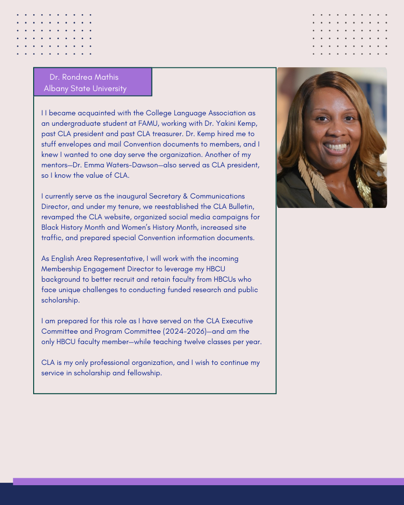 Portrait of Dr. Rondrea Mathis